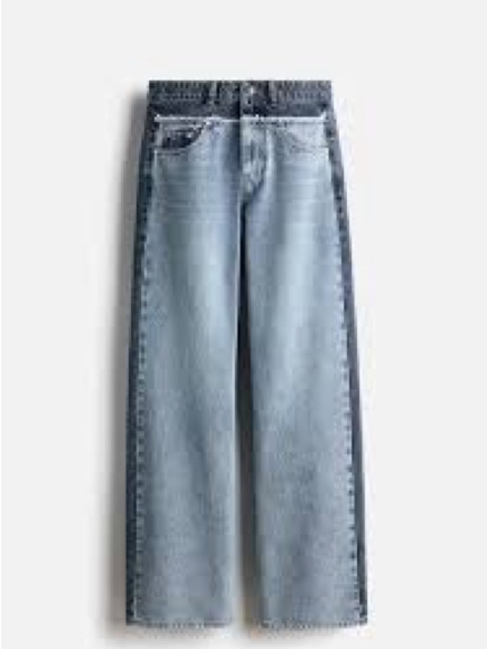 Stella McCartney H&M Light Wash Two-Tone Wide Leg Jeans